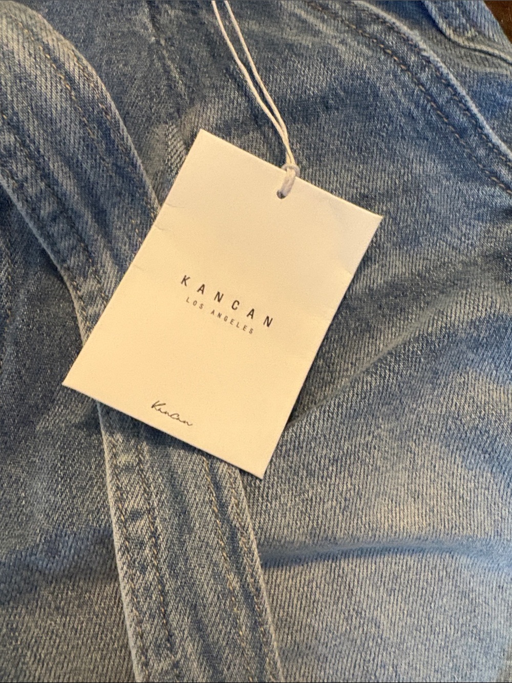KanCan Light Blue High-Waist Tie-Belt Denim Shorts - Picture 4 of 6